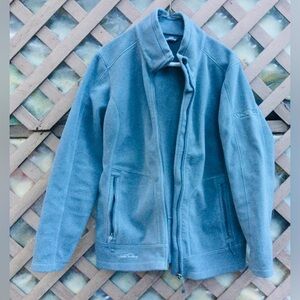 Eddie Bauer Women’s Cosy Fleece Jacket Full Zip Grey Size L Soft Warm Outdoor